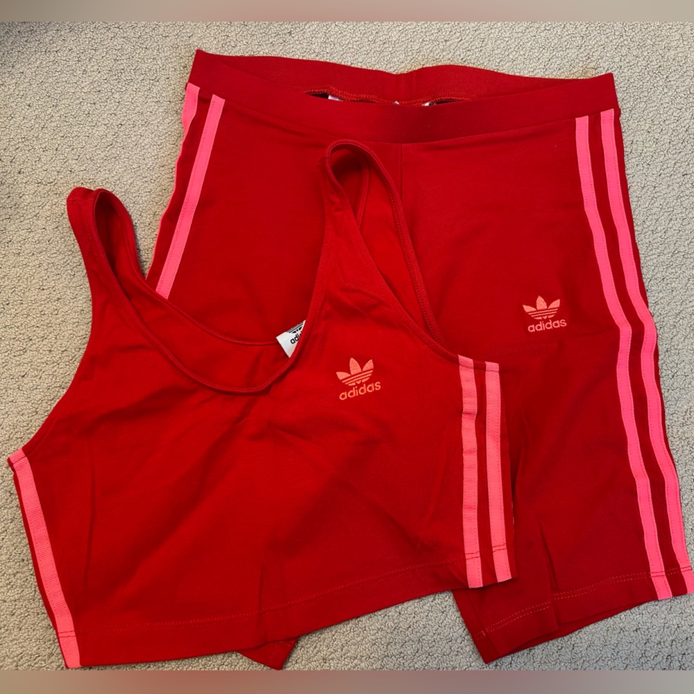 Adidas Berry red and pink set size small